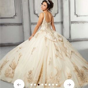 Mori Lee Gold Embellished Prom Dress